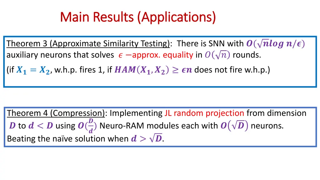 main results applications main results