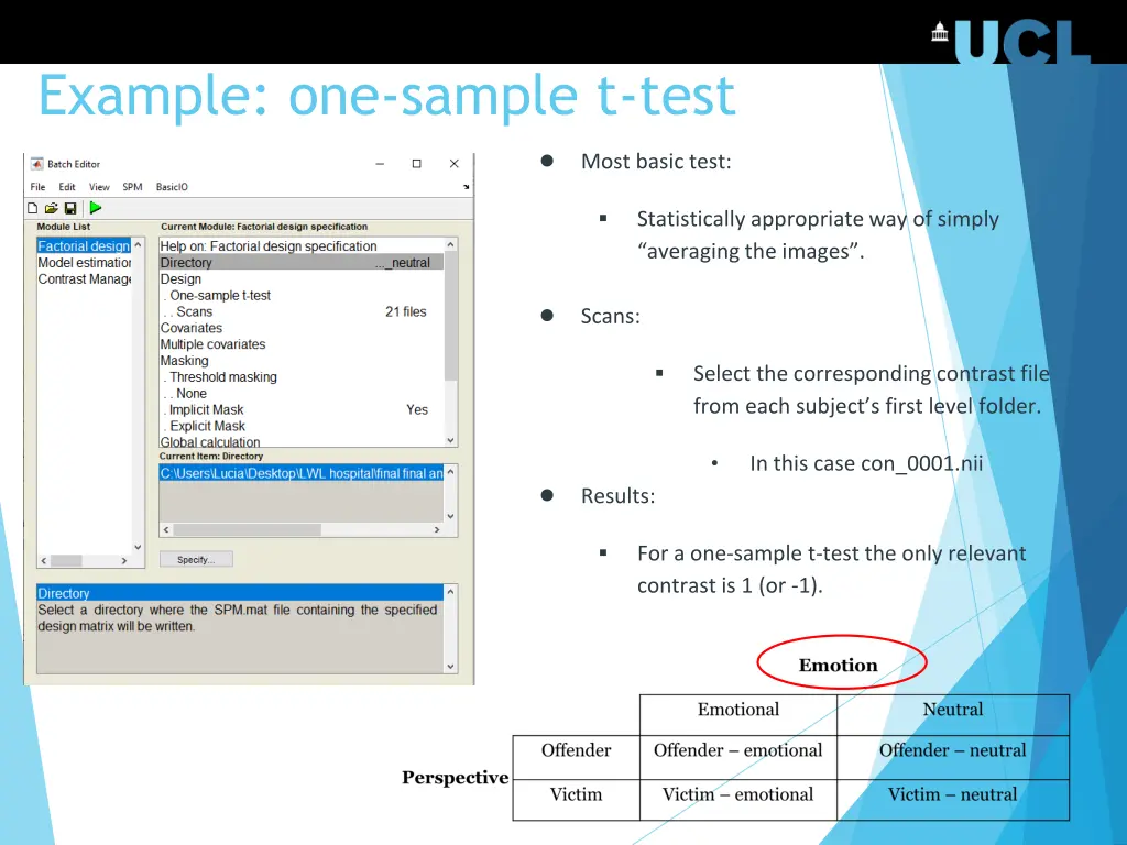 example one sample t test