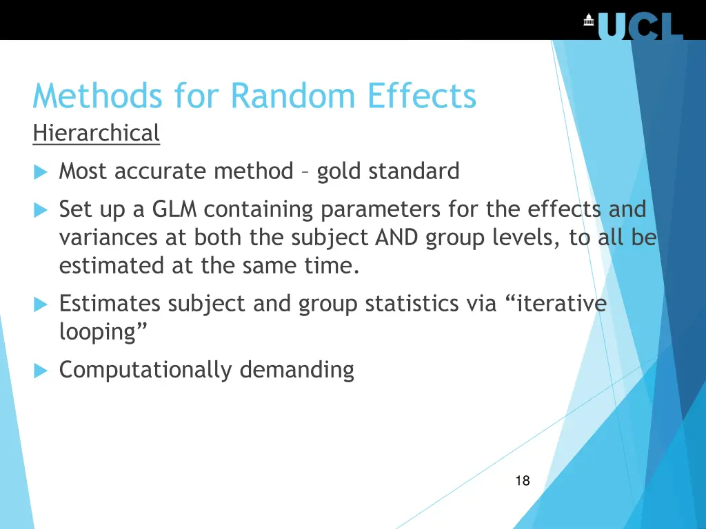methods for random effects hierarchical