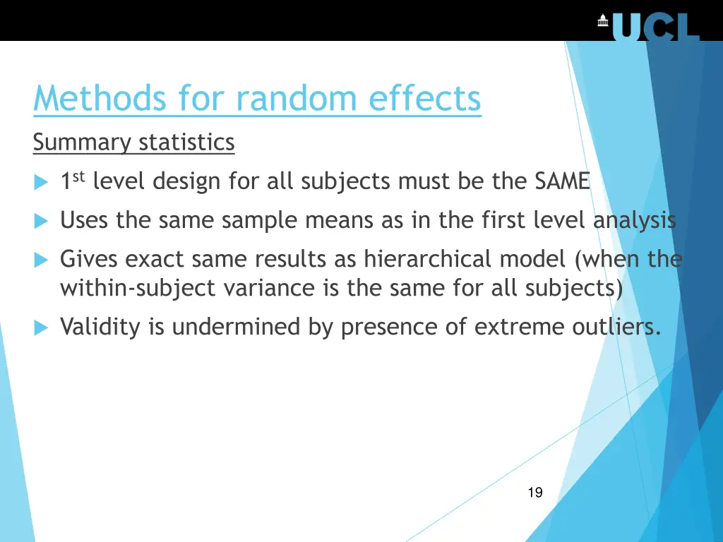methods for random effects summary statistics