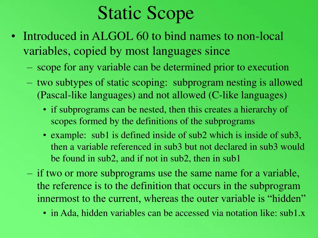 static scope