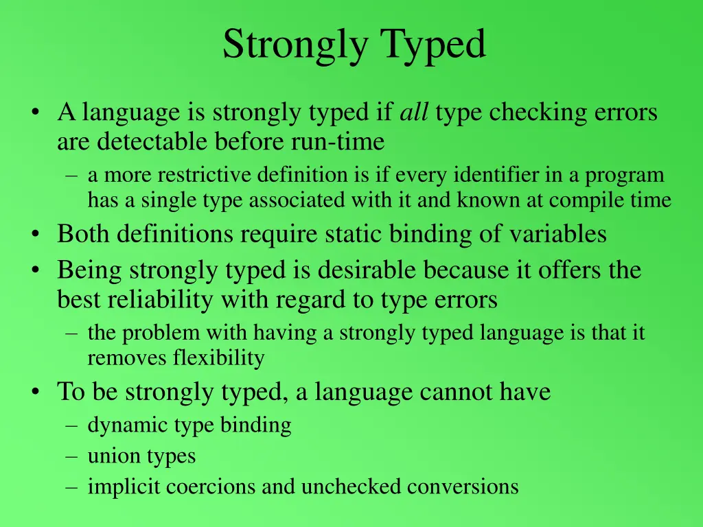 strongly typed