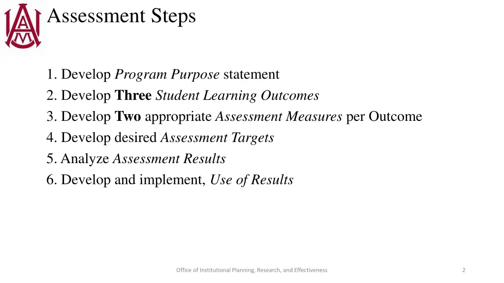 assessment steps