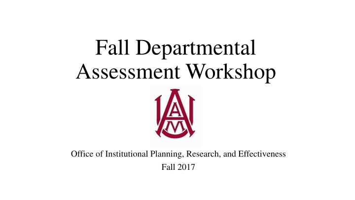 fall departmental assessment workshop