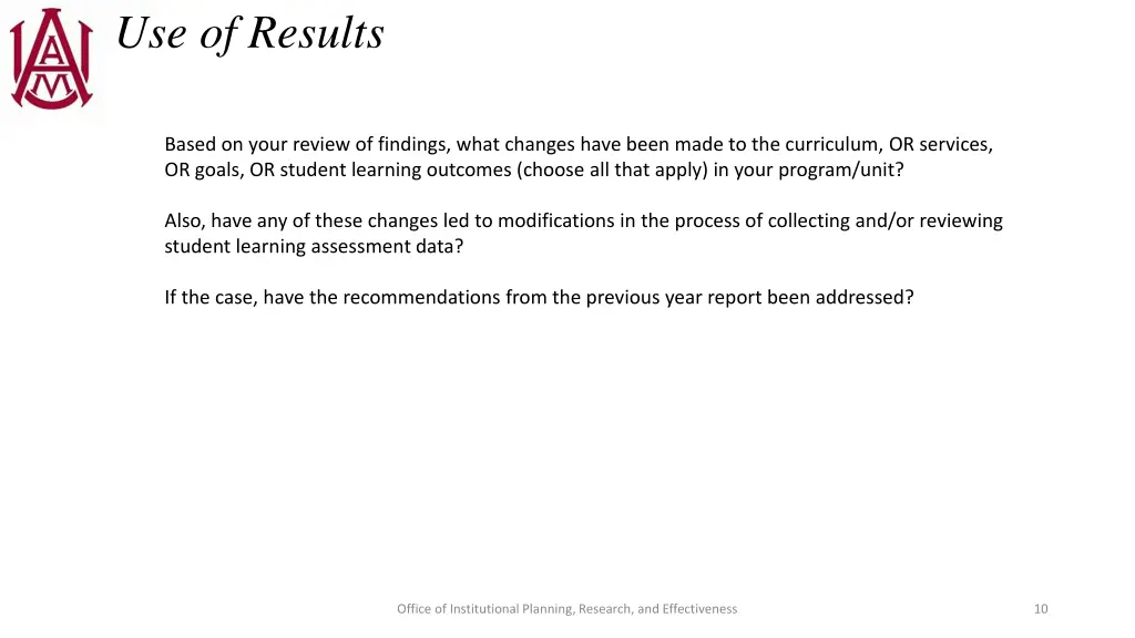 use of results