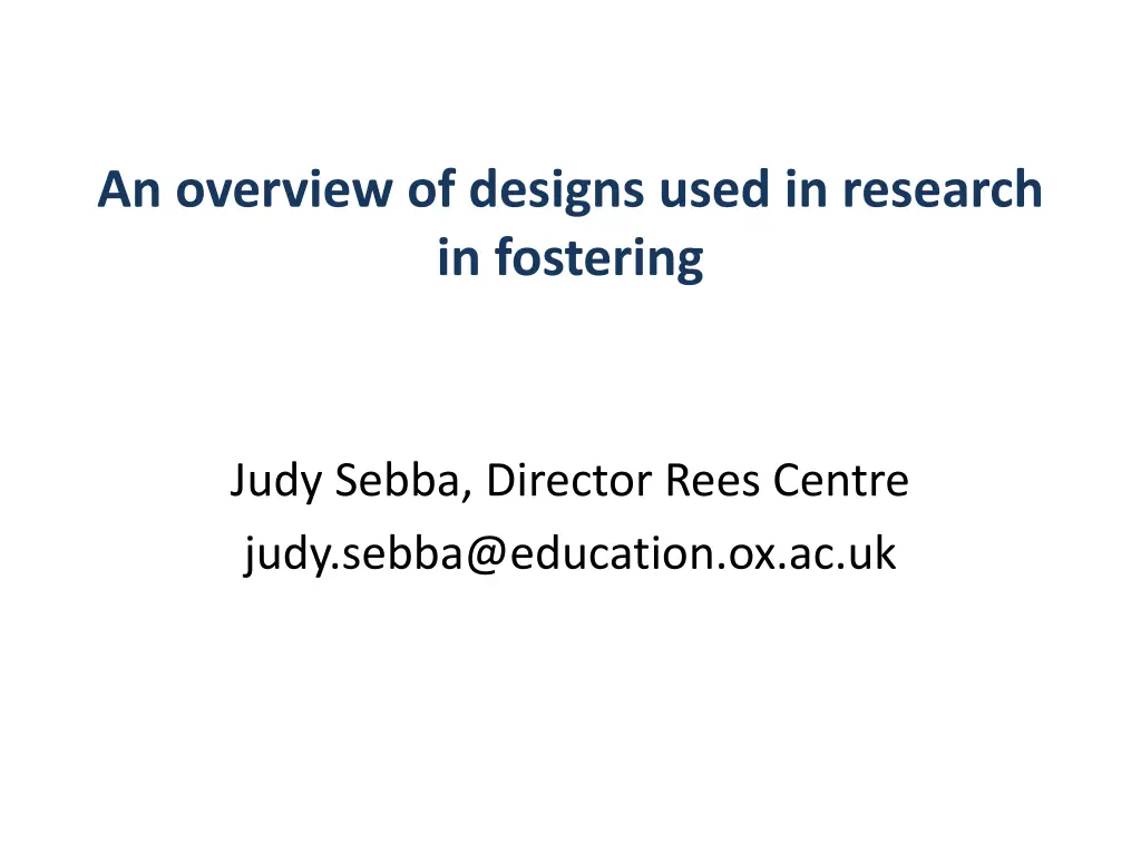 an overview of designs used in research