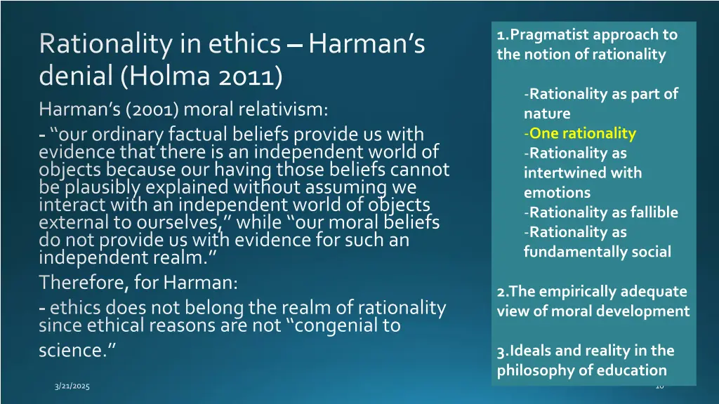 1 pragmatist approach to the notion of rationality 2
