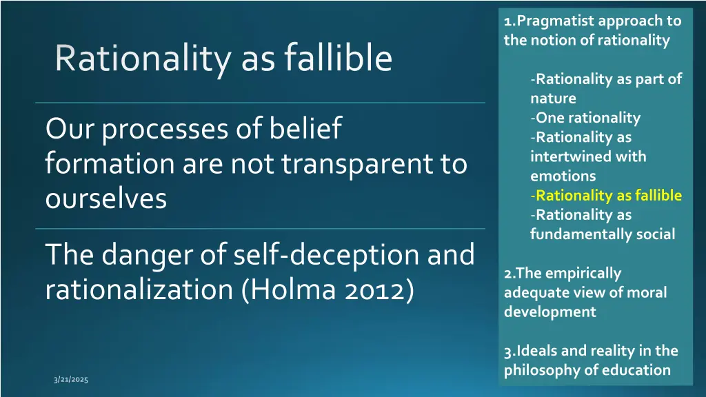 1 pragmatist approach to the notion of rationality 4