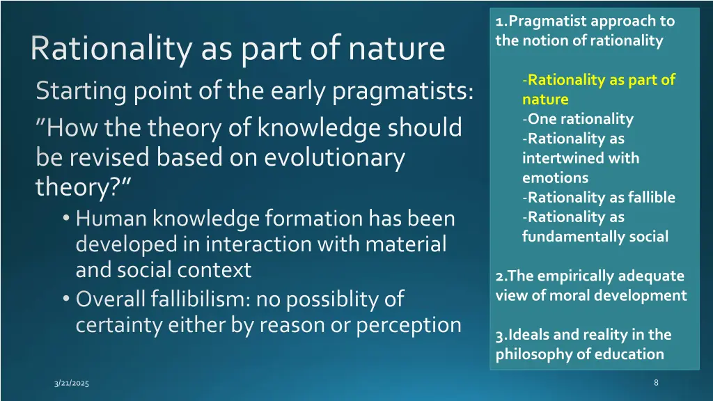 1 pragmatist approach to the notion of rationality