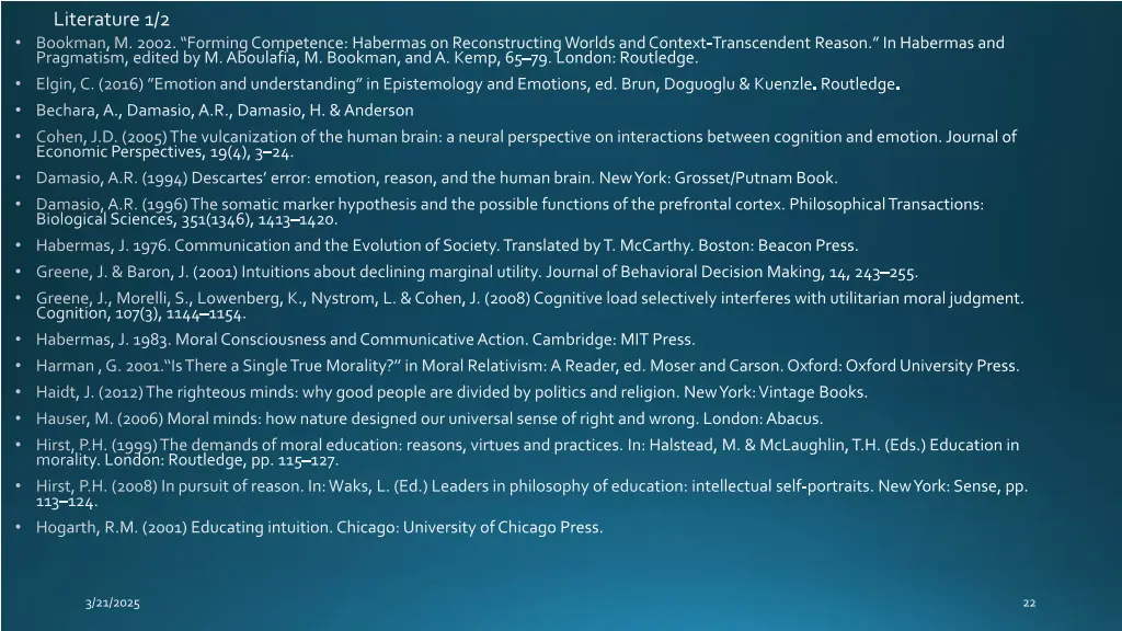 literature 1 2 bookman m 2002 forming competence