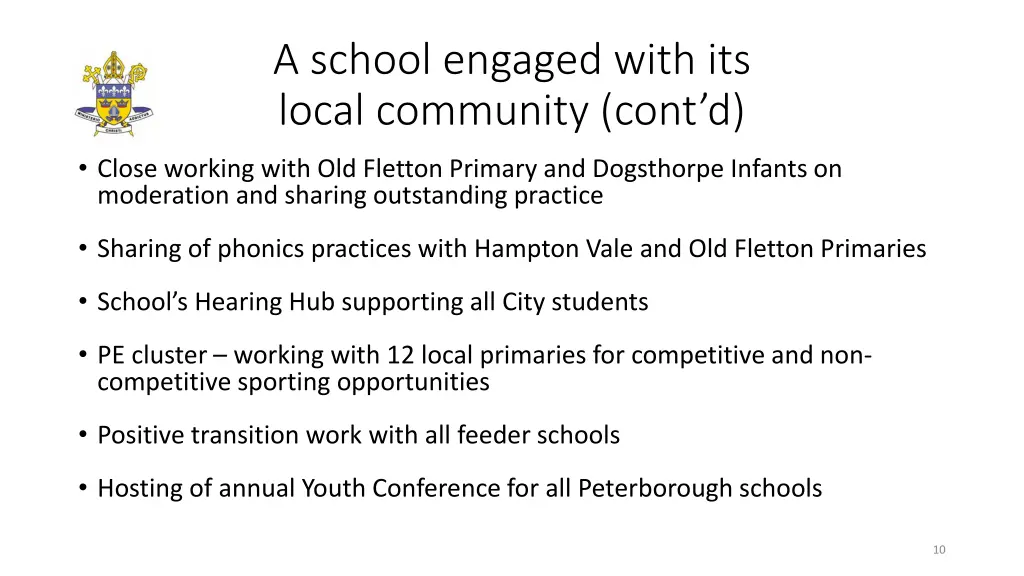 a school engaged with its local community cont d