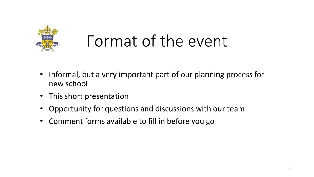 format of the event