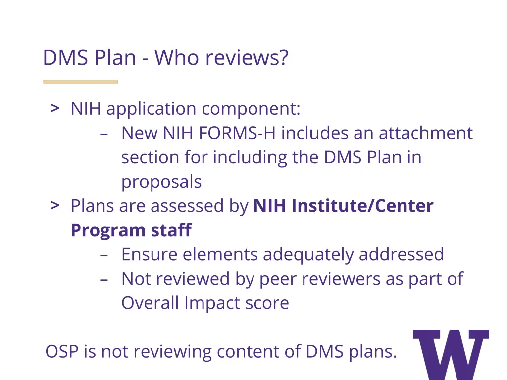 dms plan who reviews