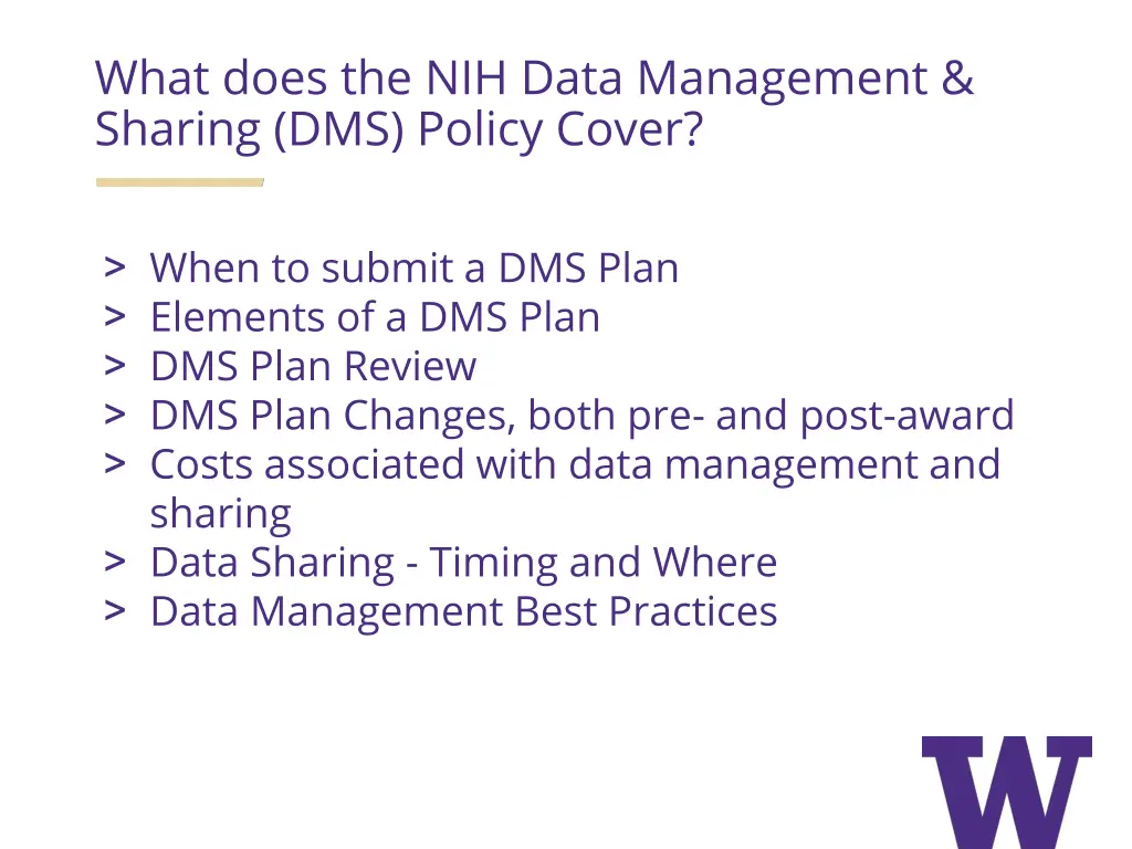 what does the nih data management sharing