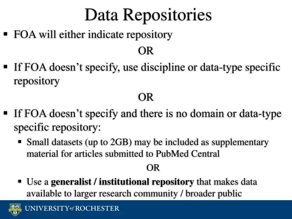 data repositories