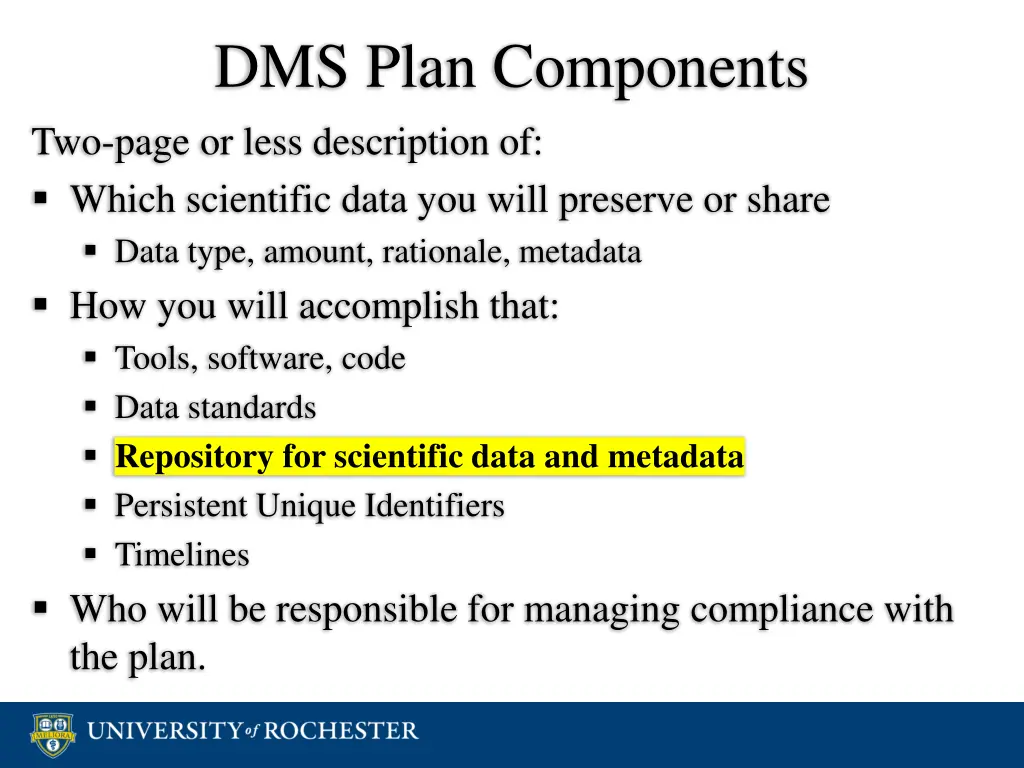 dms plan components two page or less description 1