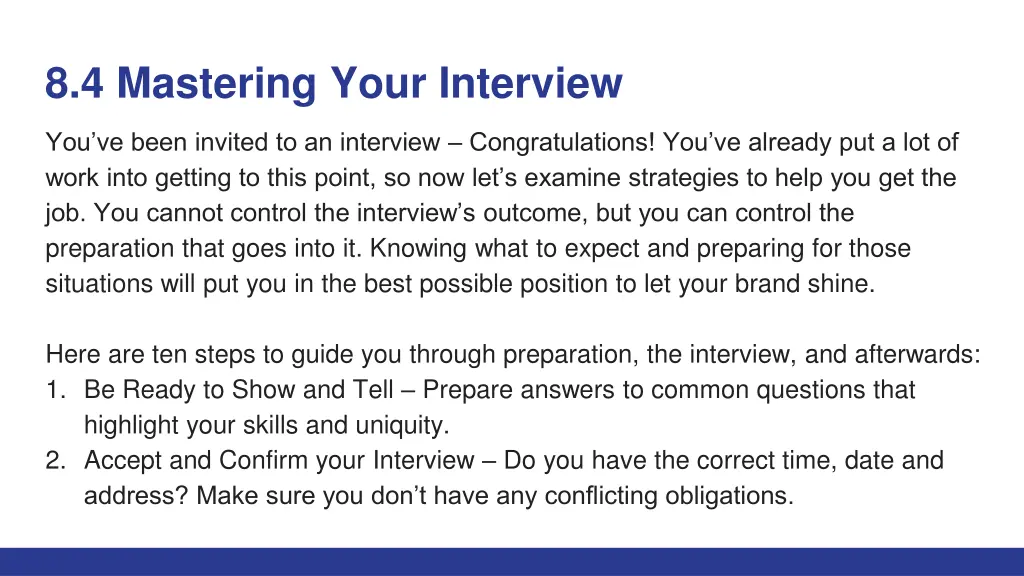 8 4 mastering your interview