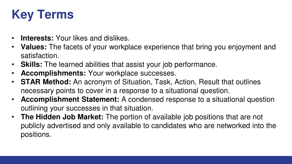 key terms