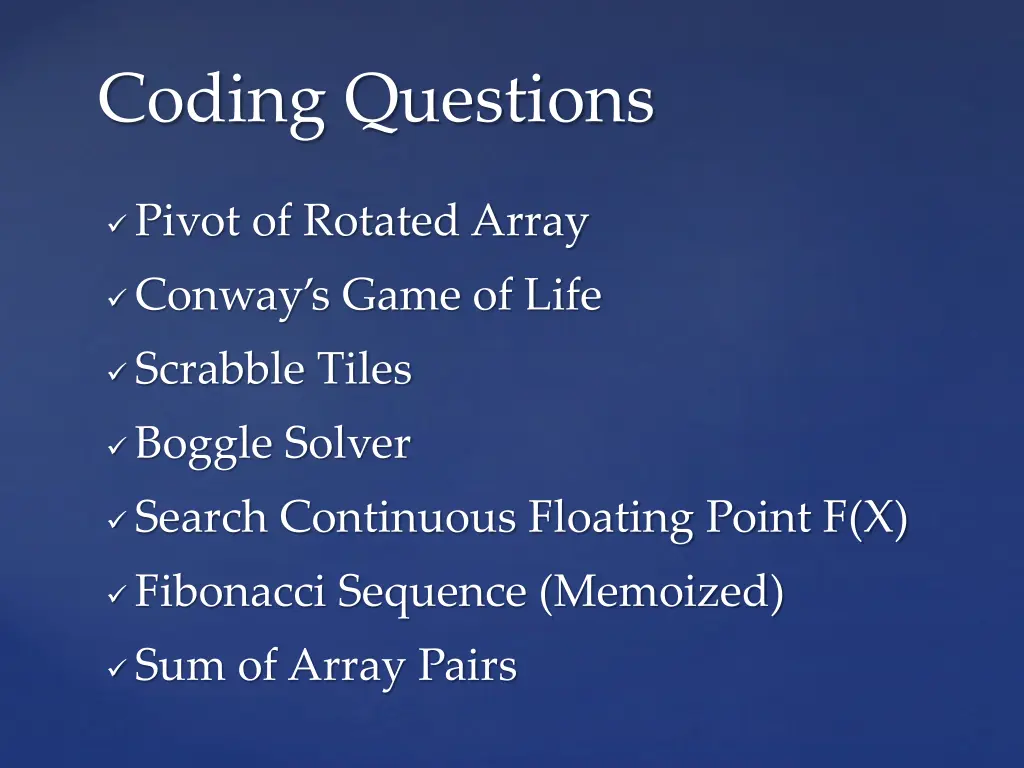 coding questions