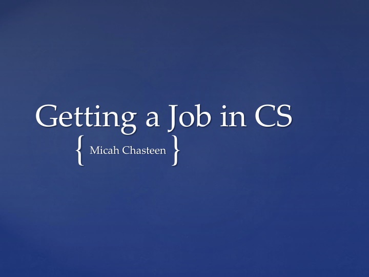 getting a job in cs