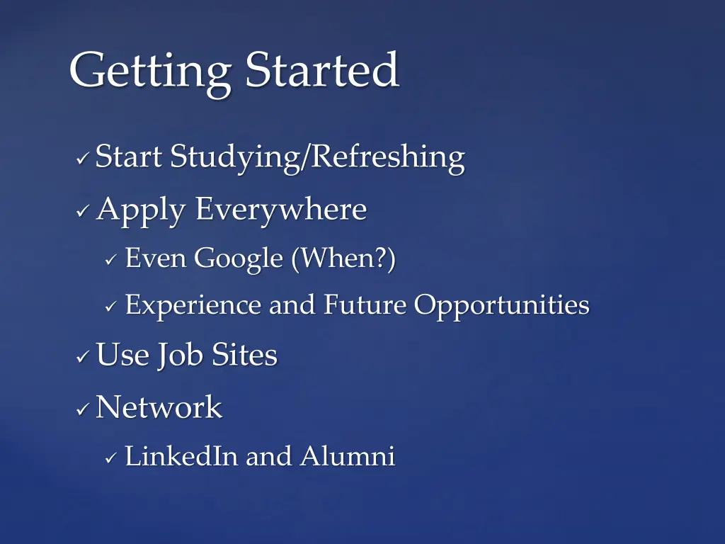 getting started 1