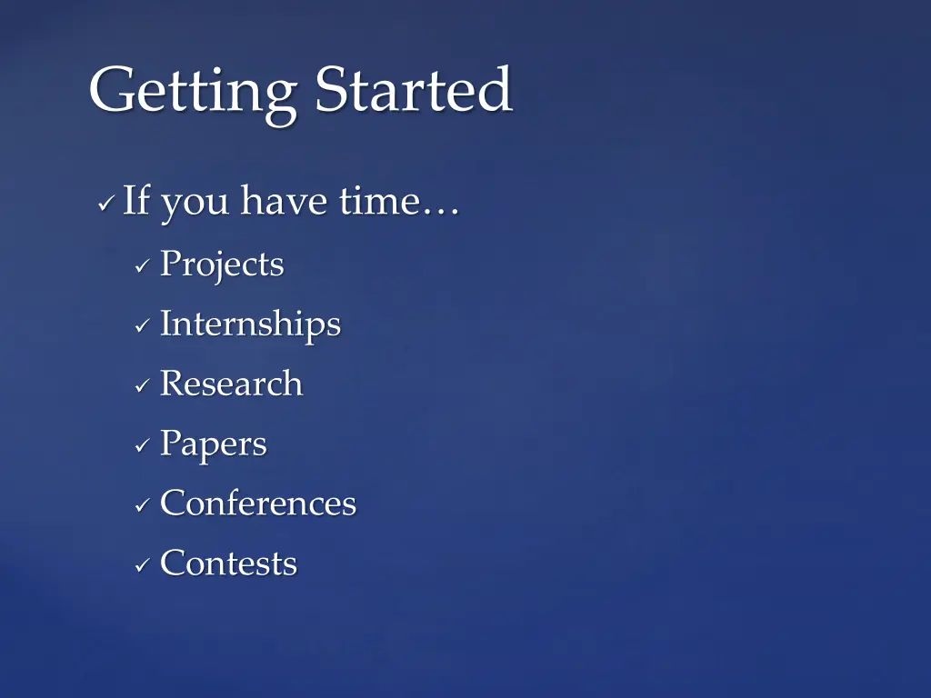 getting started