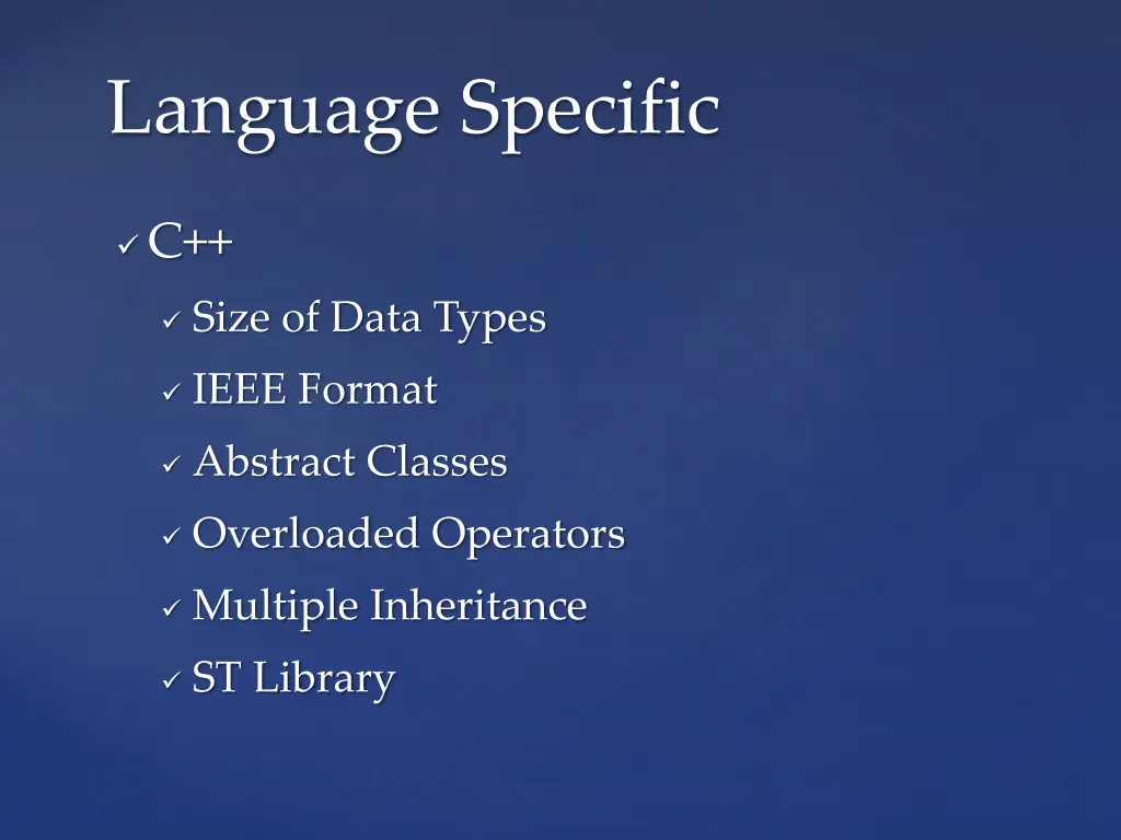 language specific