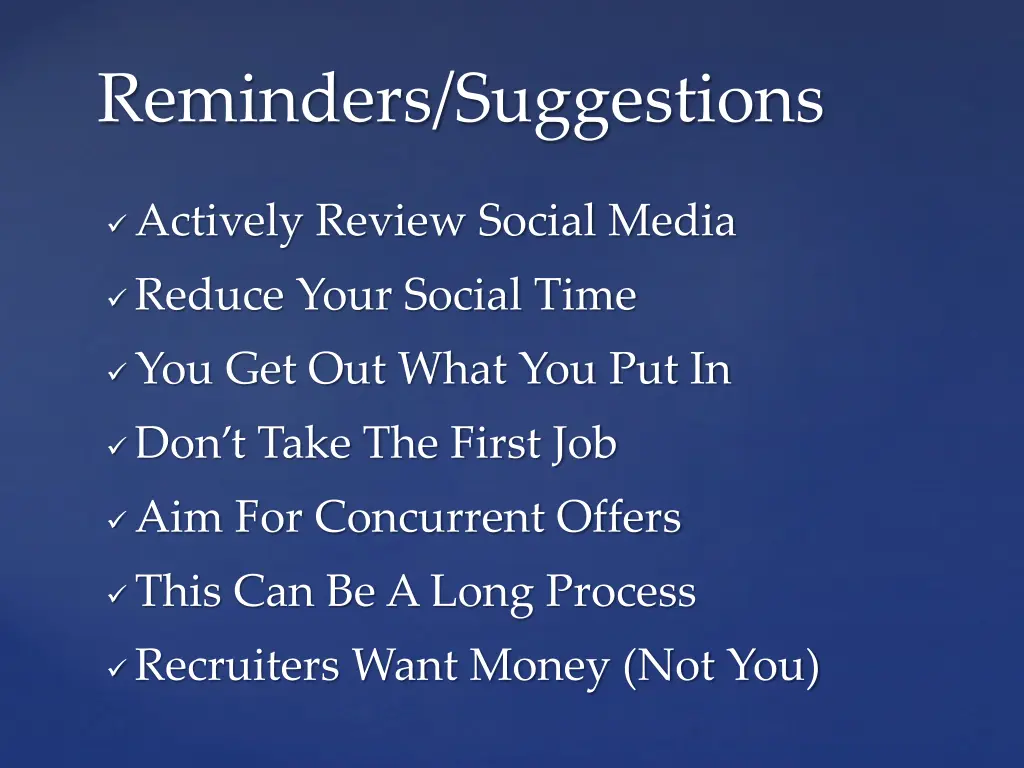 reminders suggestions