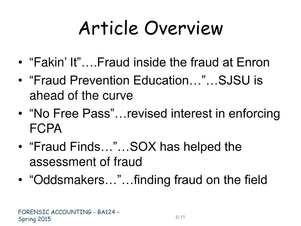 article overview