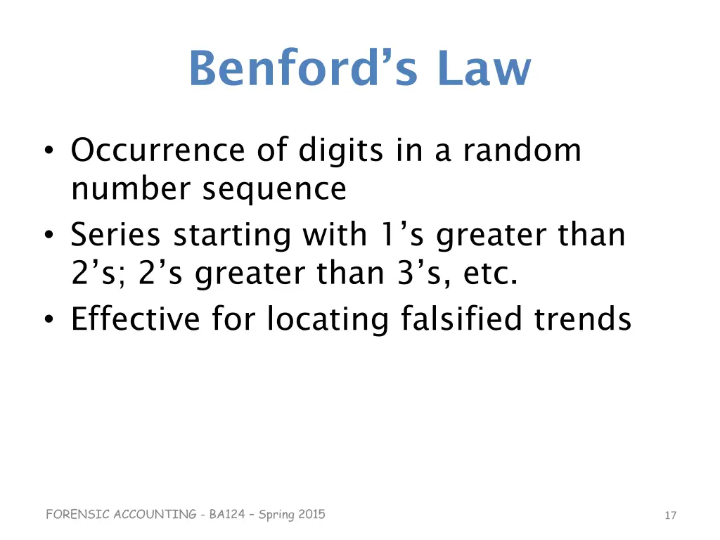 benford s law