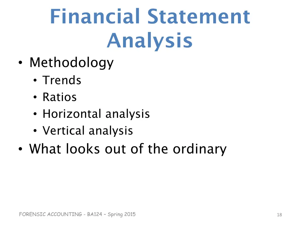 financial statement analysis methodology trends