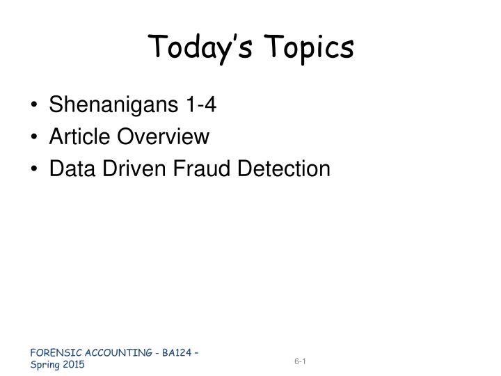 today s topics