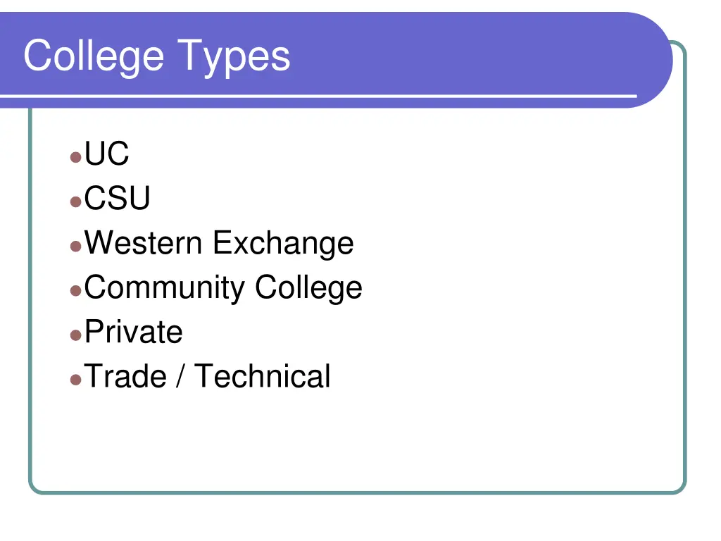 college types