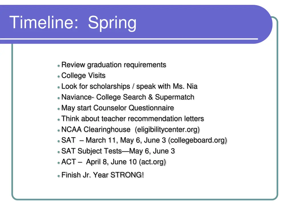 timeline spring