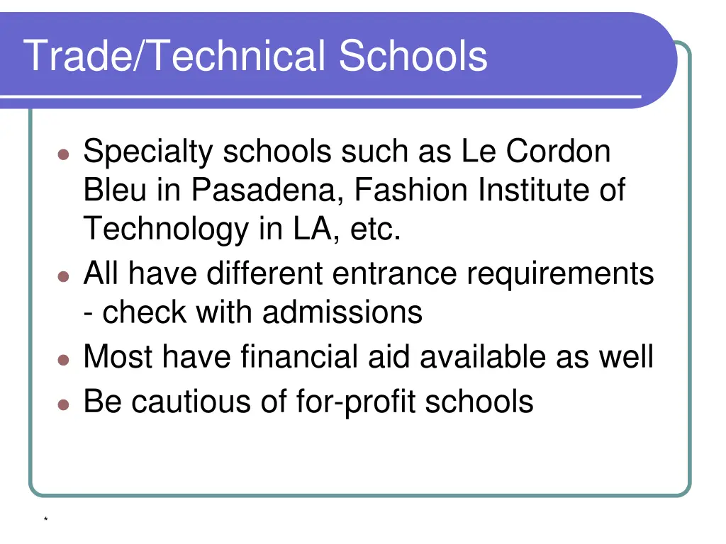 trade technical schools