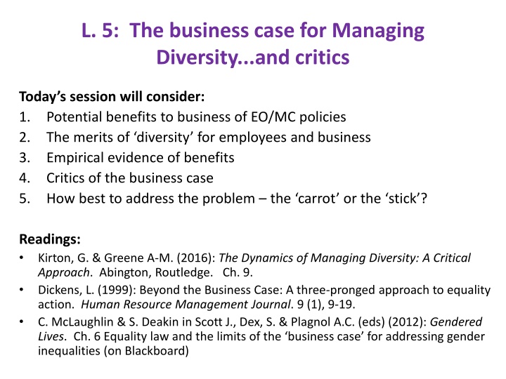 l 5 the business case for managing diversity
