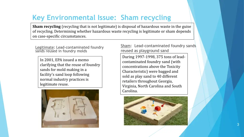 key environmental issue sham recycling sham