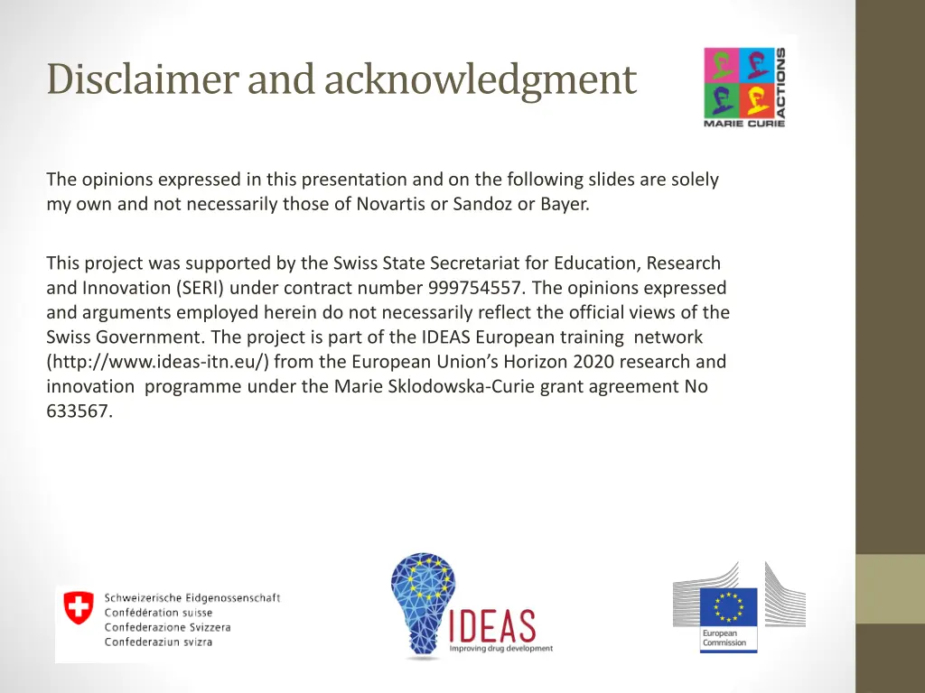 disclaimer and acknowledgment