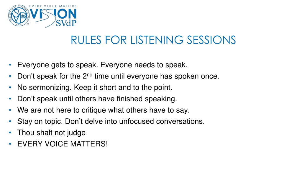 rules for listening sessions