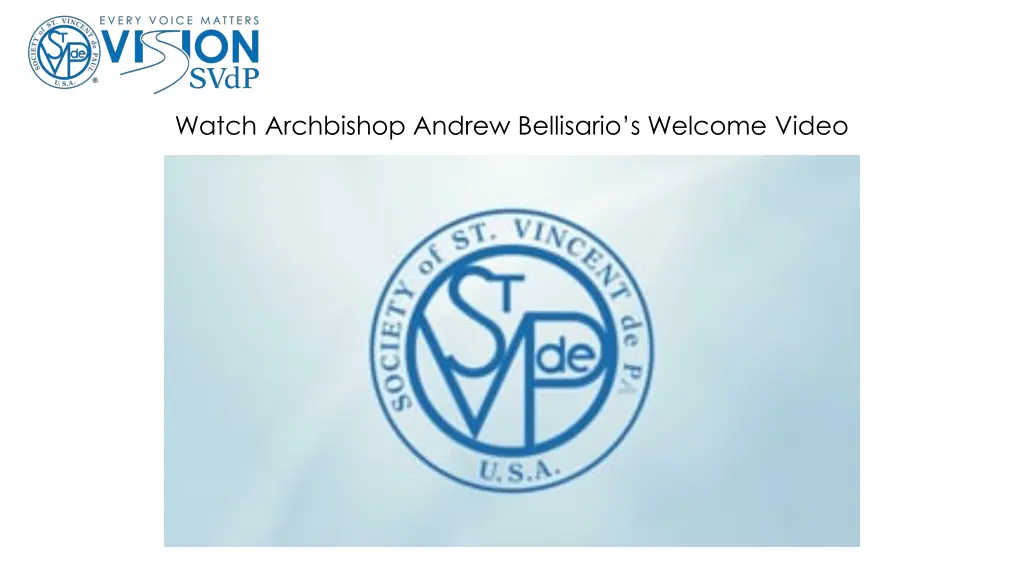 watch archbishop andrew bellisario s welcome video