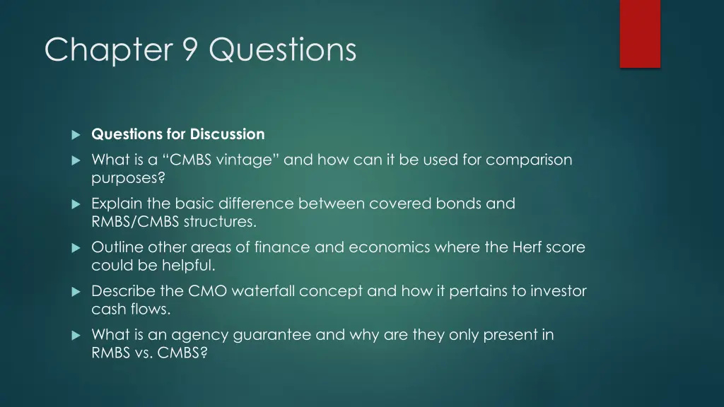 chapter 9 questions 1