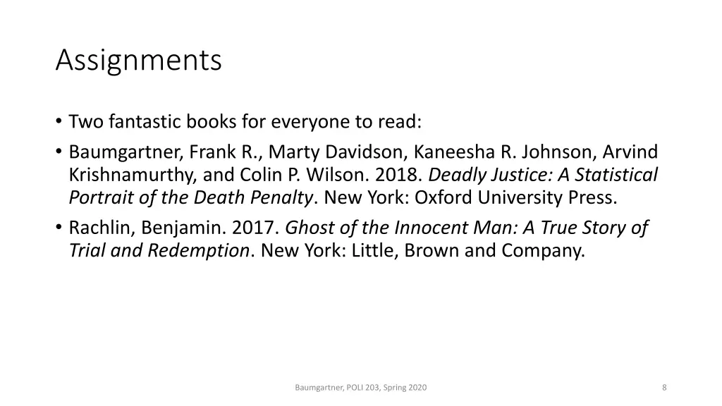 assignments