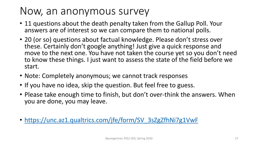 now an anonymous survey 11 questions about