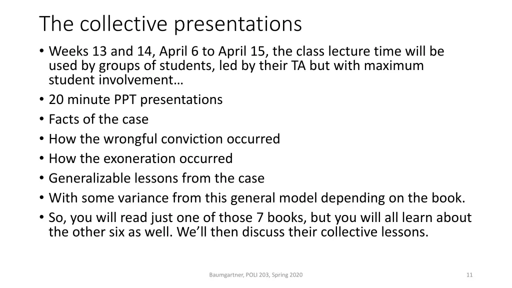 the collective presentations weeks