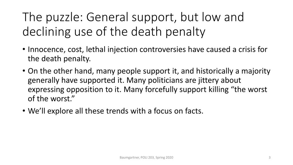 the puzzle general support but low and declining