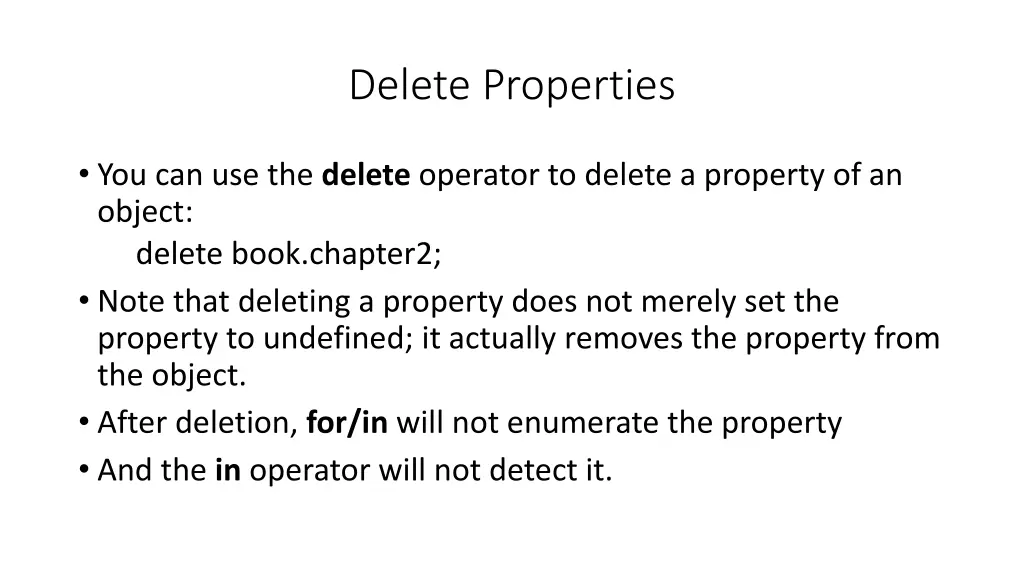 delete properties