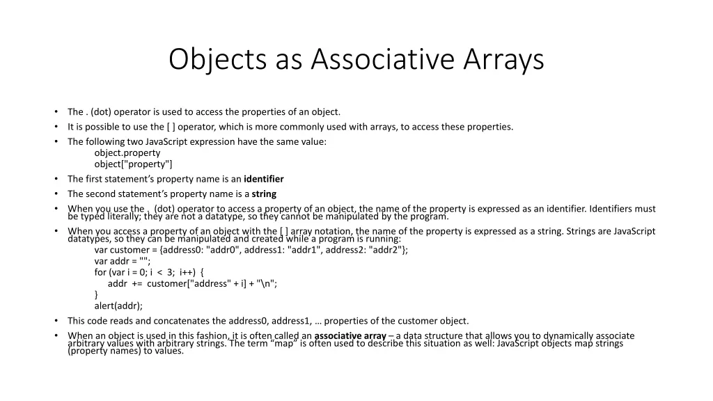 objects as associative arrays