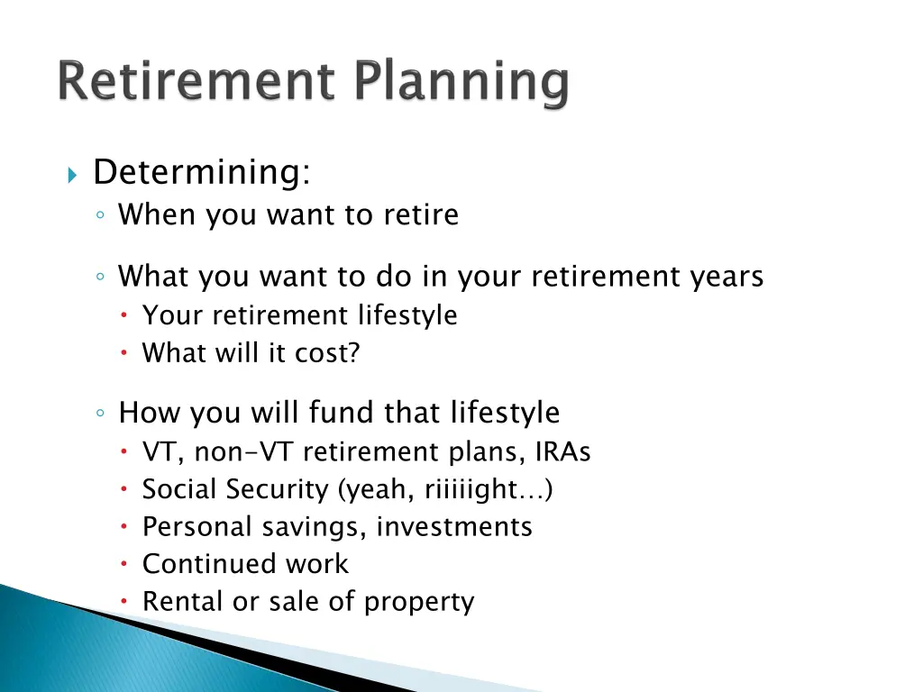 determining when you want to retire