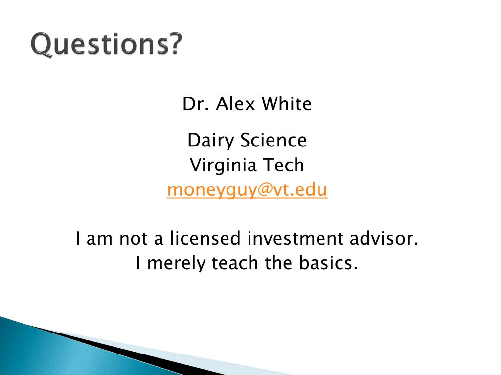 dr alex white dairy science virginia tech