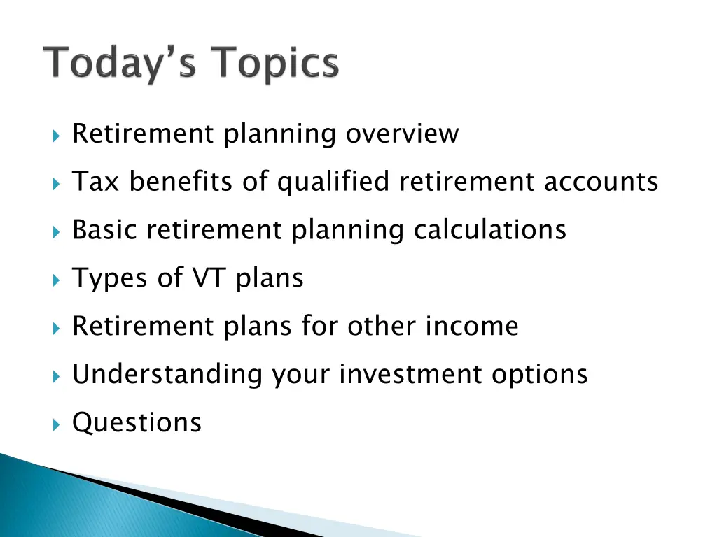 retirement planning overview tax benefits